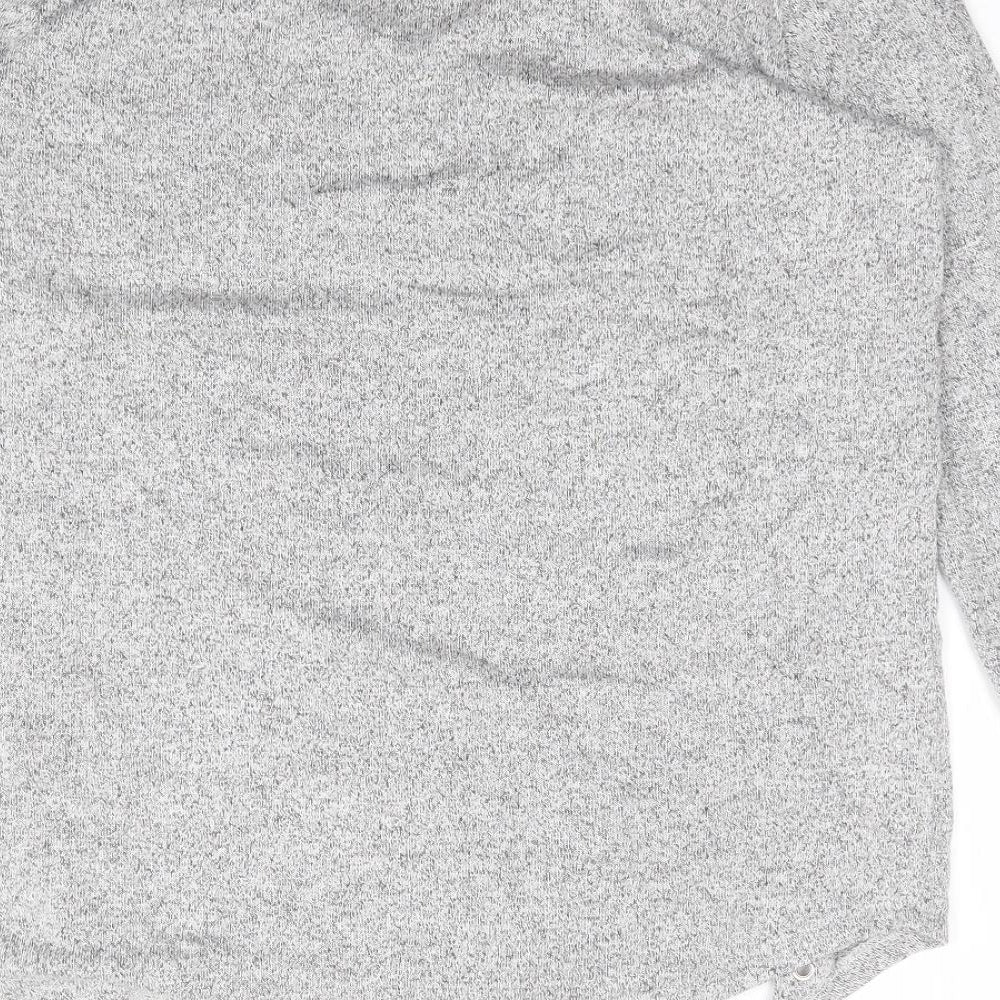 Papaya Womens Grey  Viscose Jersey T-Shirt Size 12 V-Neck