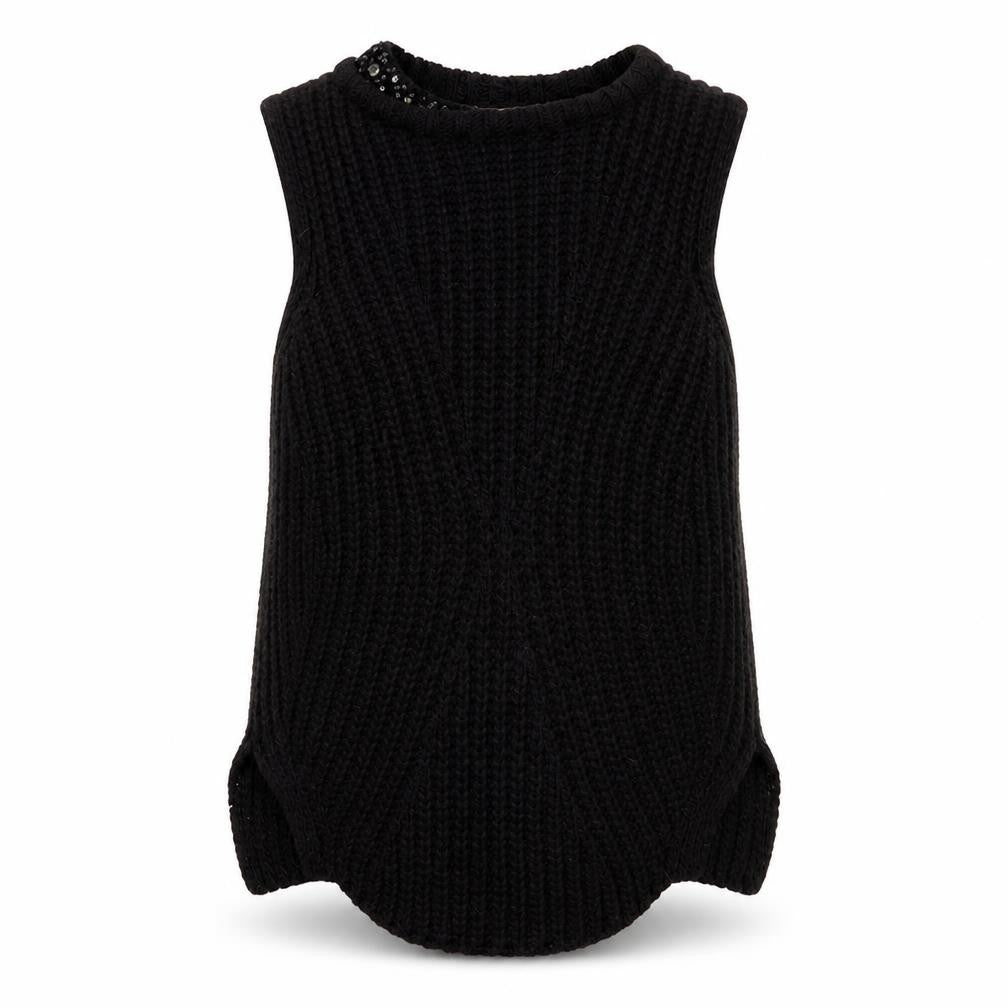 Zara Womens Black Round Neck  Acrylic Pullover Jumper Size S