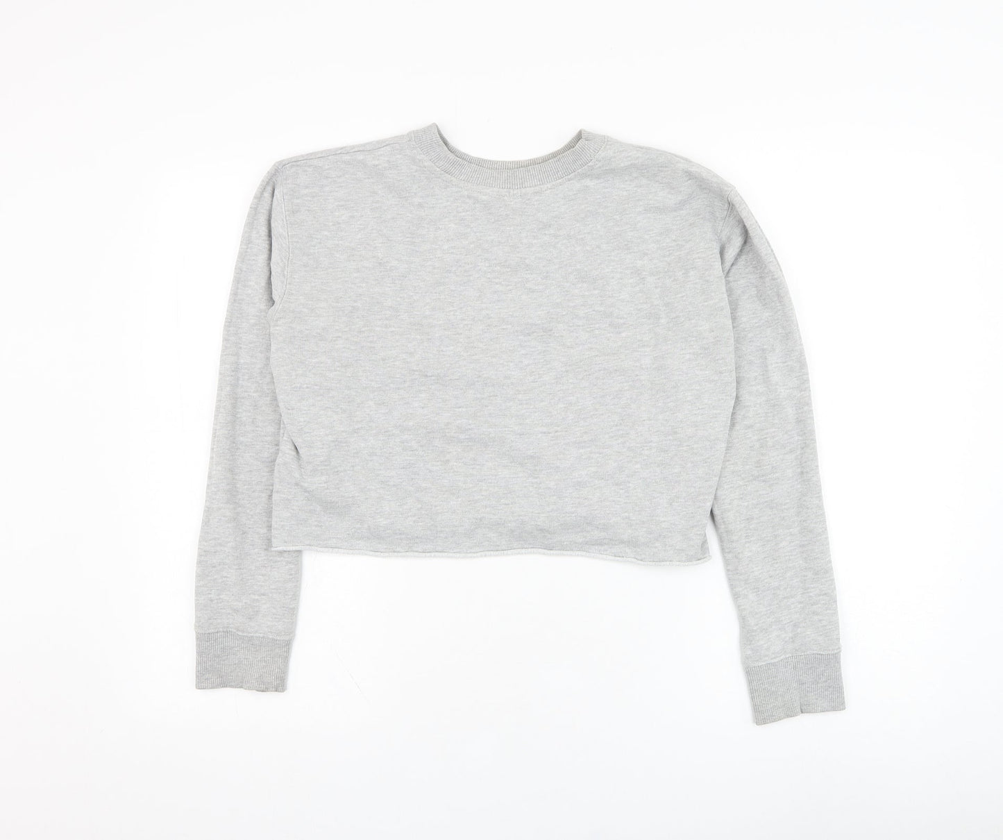 Miss Selfridge Womens Grey  Cotton Pullover Sweatshirt Size 6  Pullover - Cropped