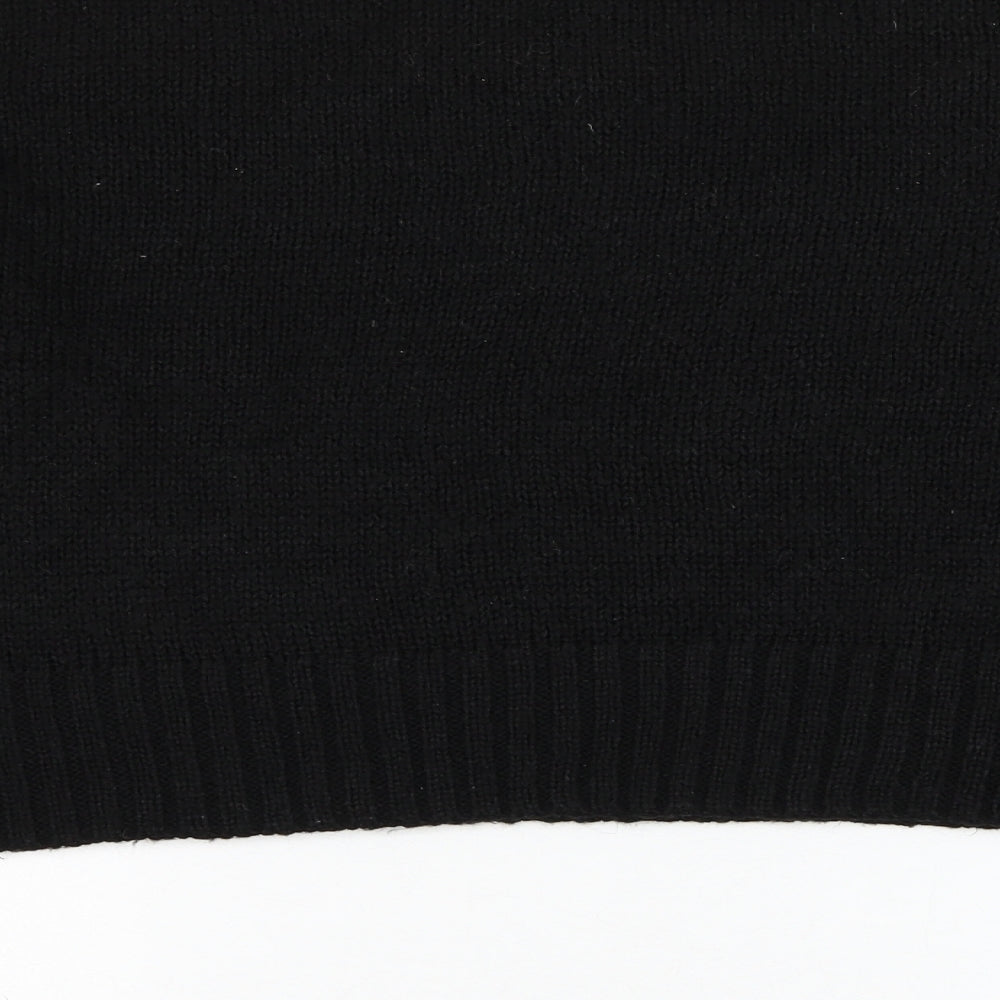 New Look Womens Black Round Neck  Acrylic Pullover Jumper Size L