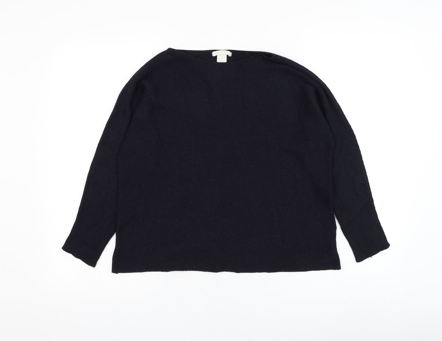 H&M Womens Blue Round Neck  Polyester Pullover Jumper Size XS