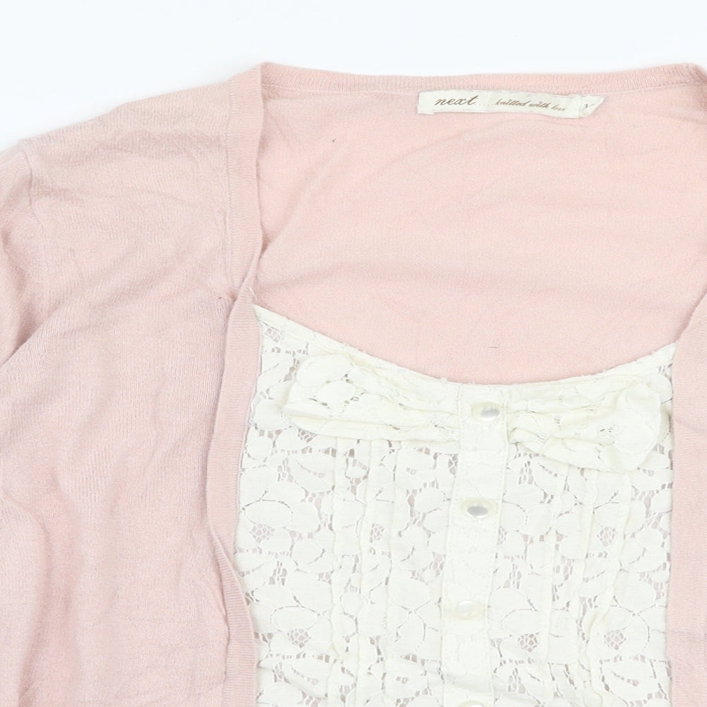 NEXT Womens Pink Round Neck  Cotton Pullover Jumper Size 14