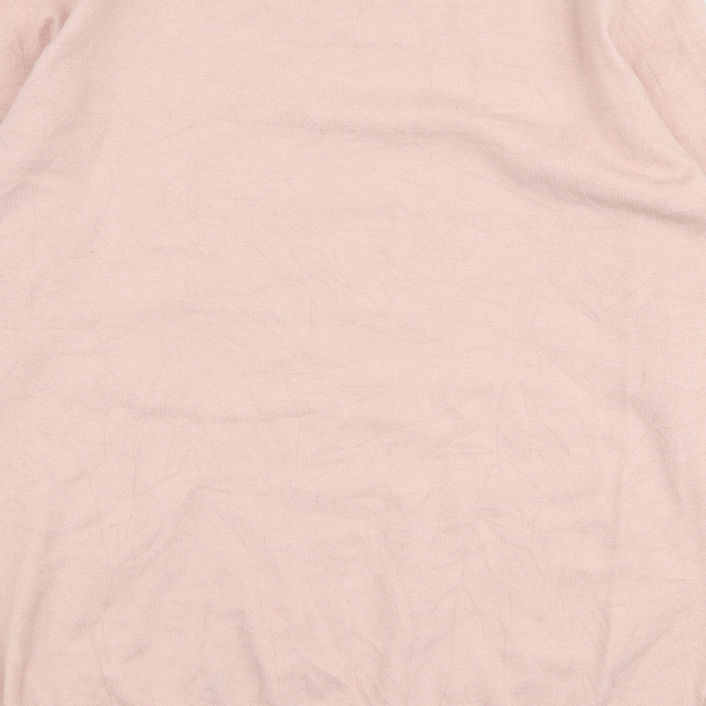 M&Co Womens Pink Round Neck  Viscose Pullover Jumper Size 16   - stars