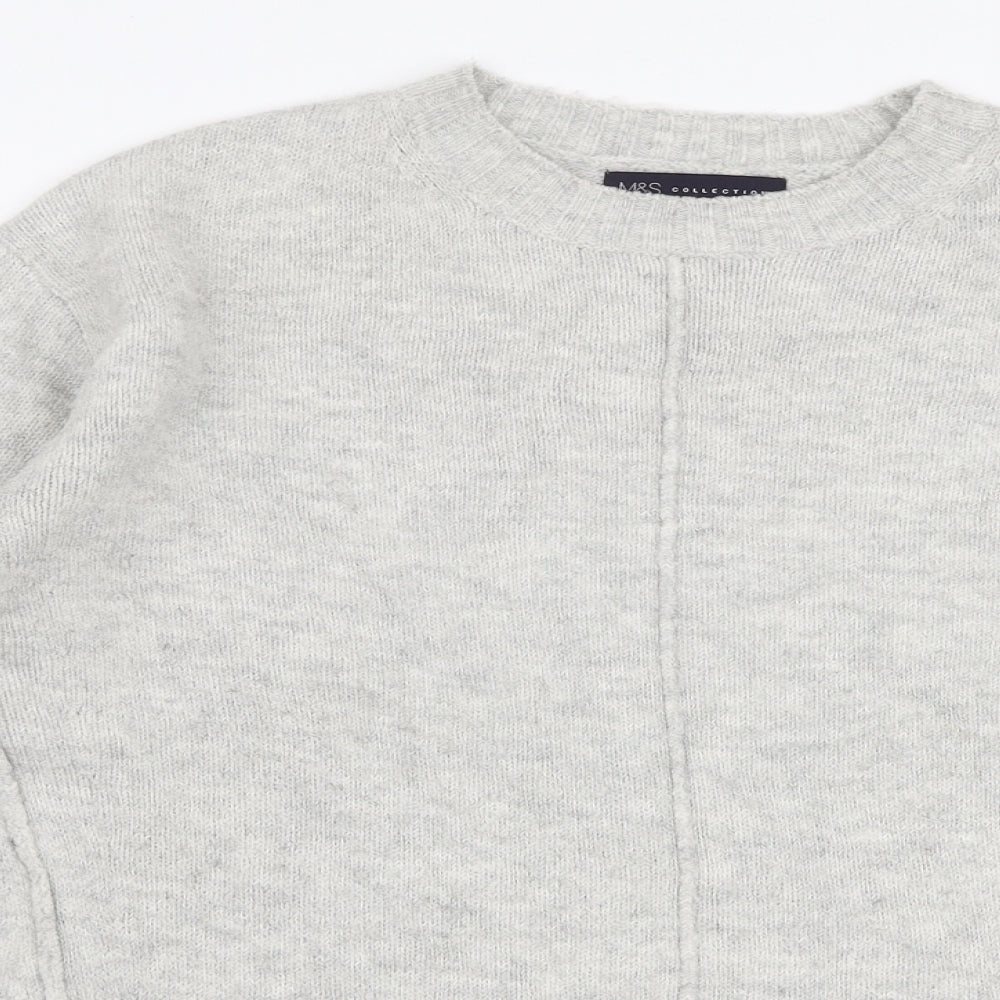 Marks and Spencer Womens Grey High Neck  Acrylic Pullover Jumper Size S