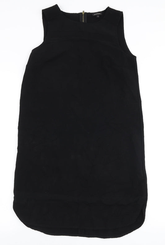 River Island Womens Black  Polyester A-Line  Size 8  Round Neck Zip