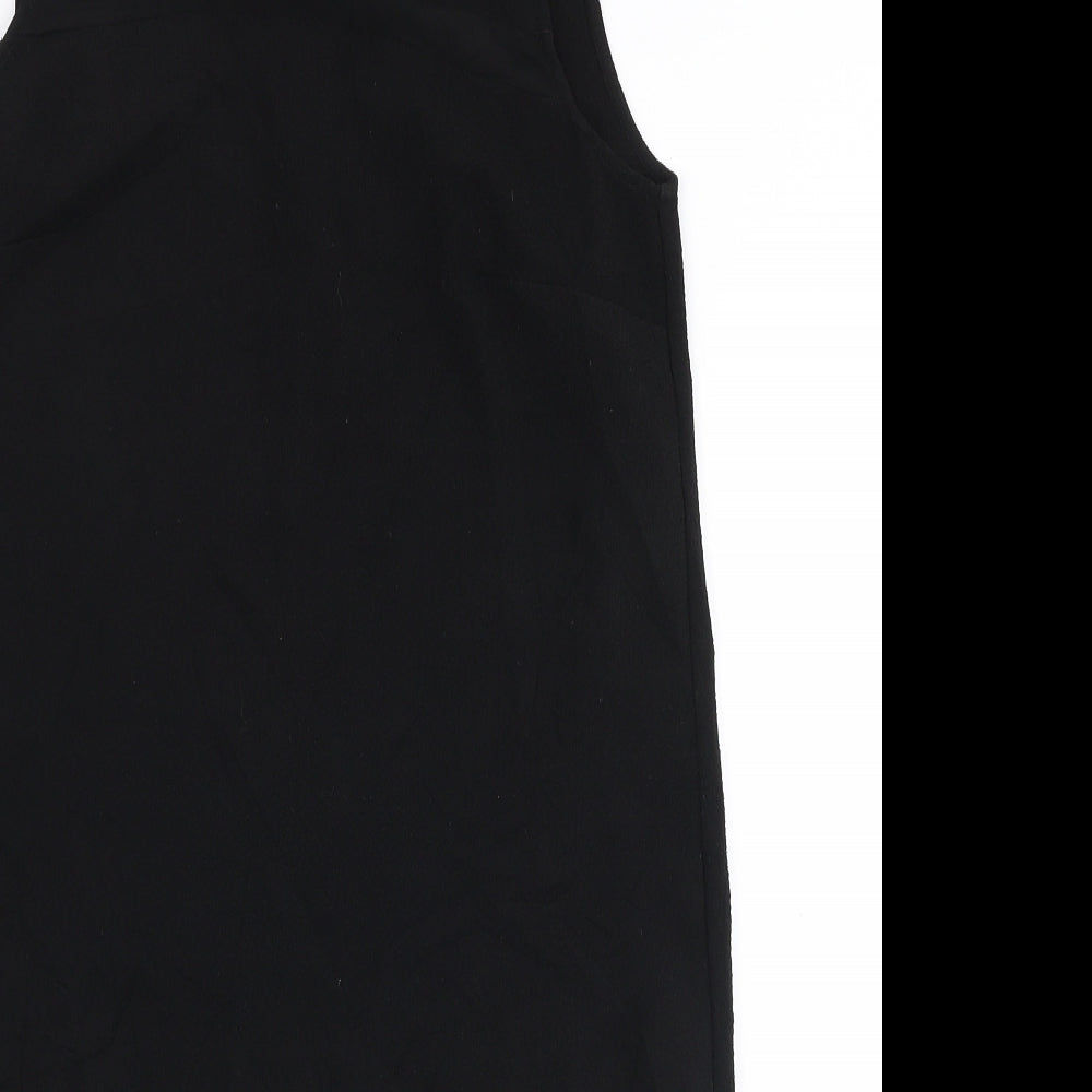 River Island Womens Black  Polyester A-Line  Size 8  Round Neck Zip