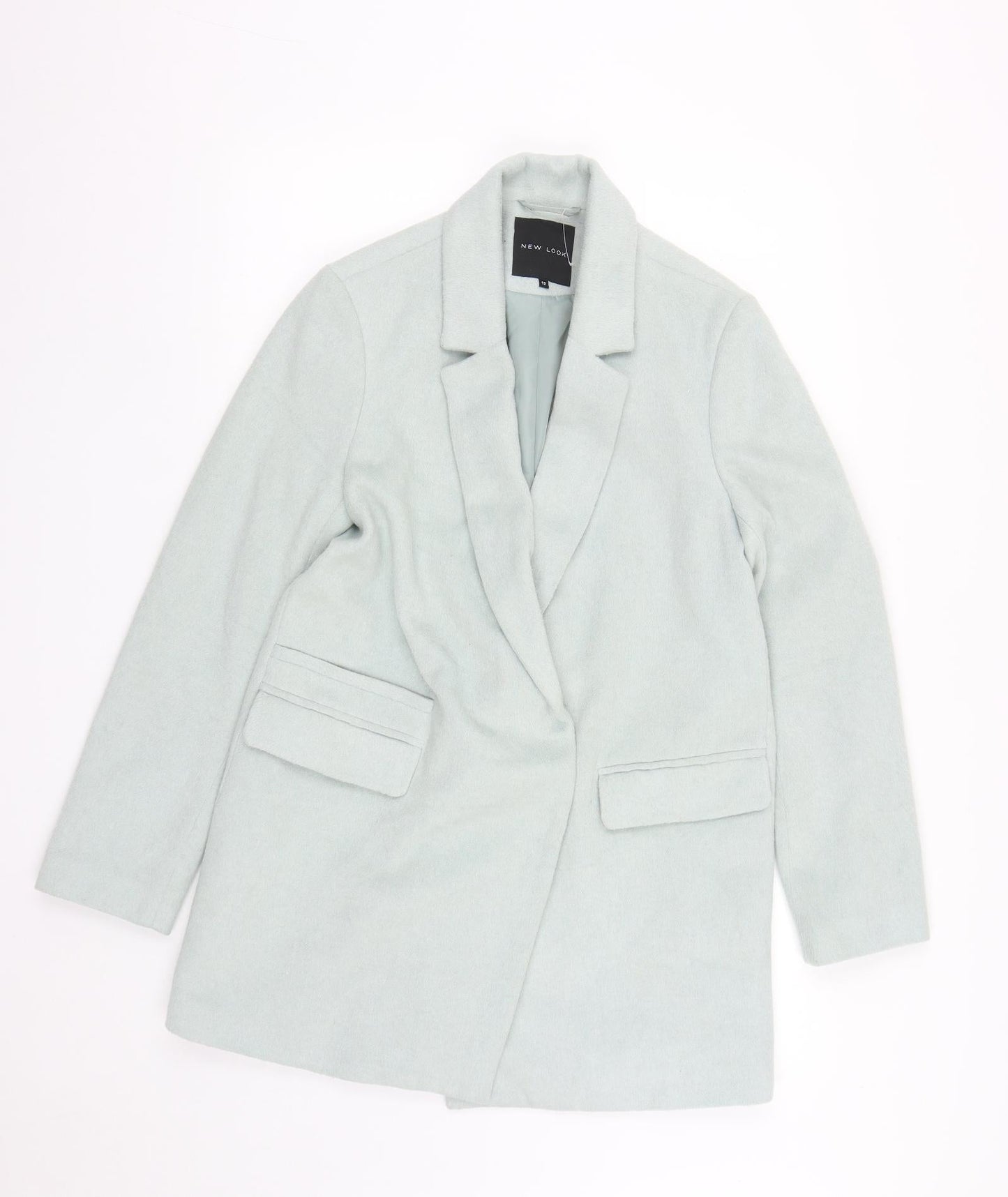 New Look Womens Green   Pea Coat Coat Size 12  Snap