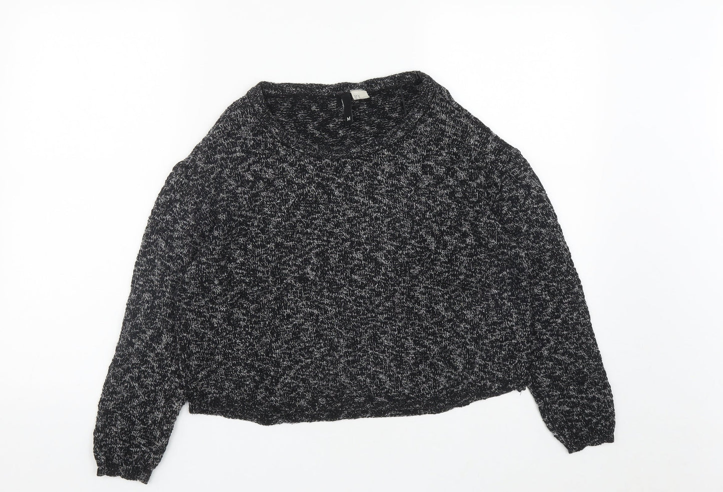 H&M Womens Black Round Neck  Cotton Pullover Jumper Size M