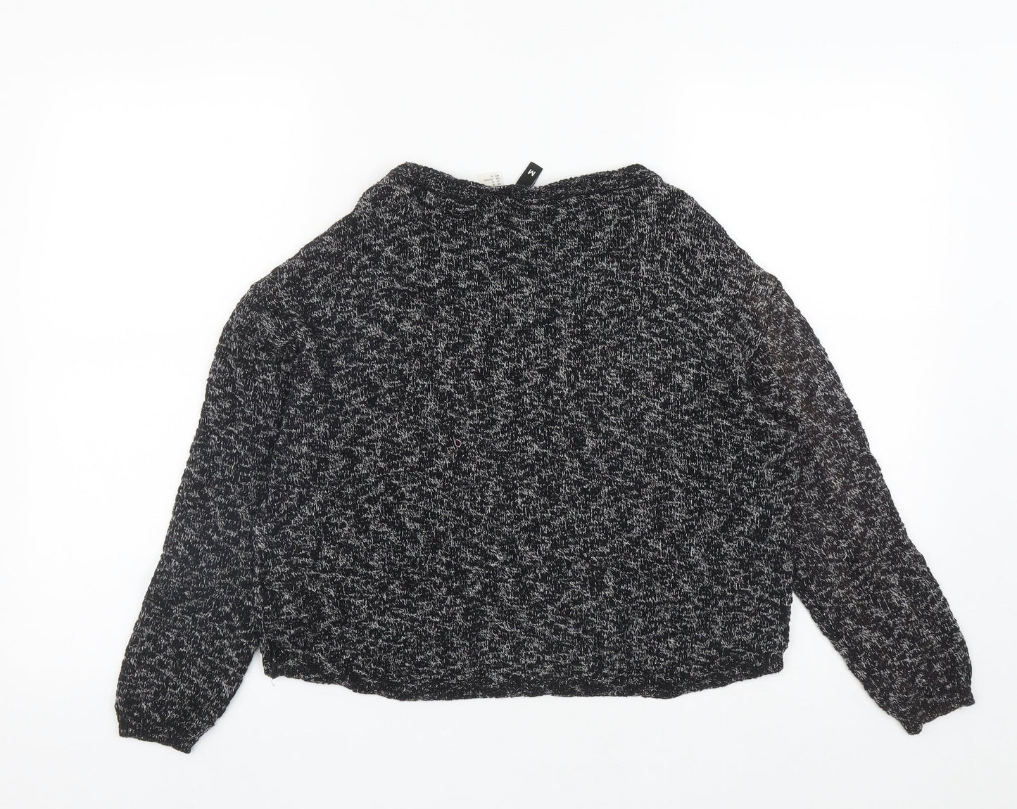 H&M Womens Black Round Neck  Cotton Pullover Jumper Size M