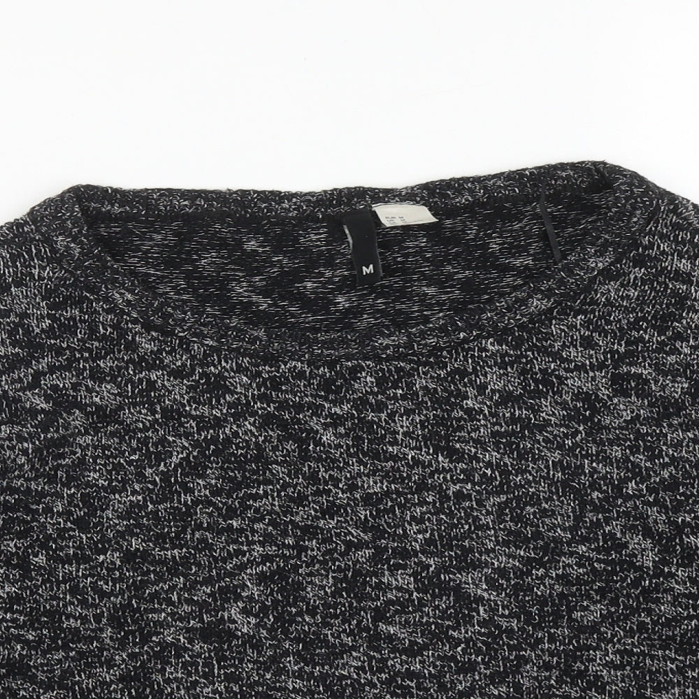 H&M Womens Black Round Neck  Cotton Pullover Jumper Size M