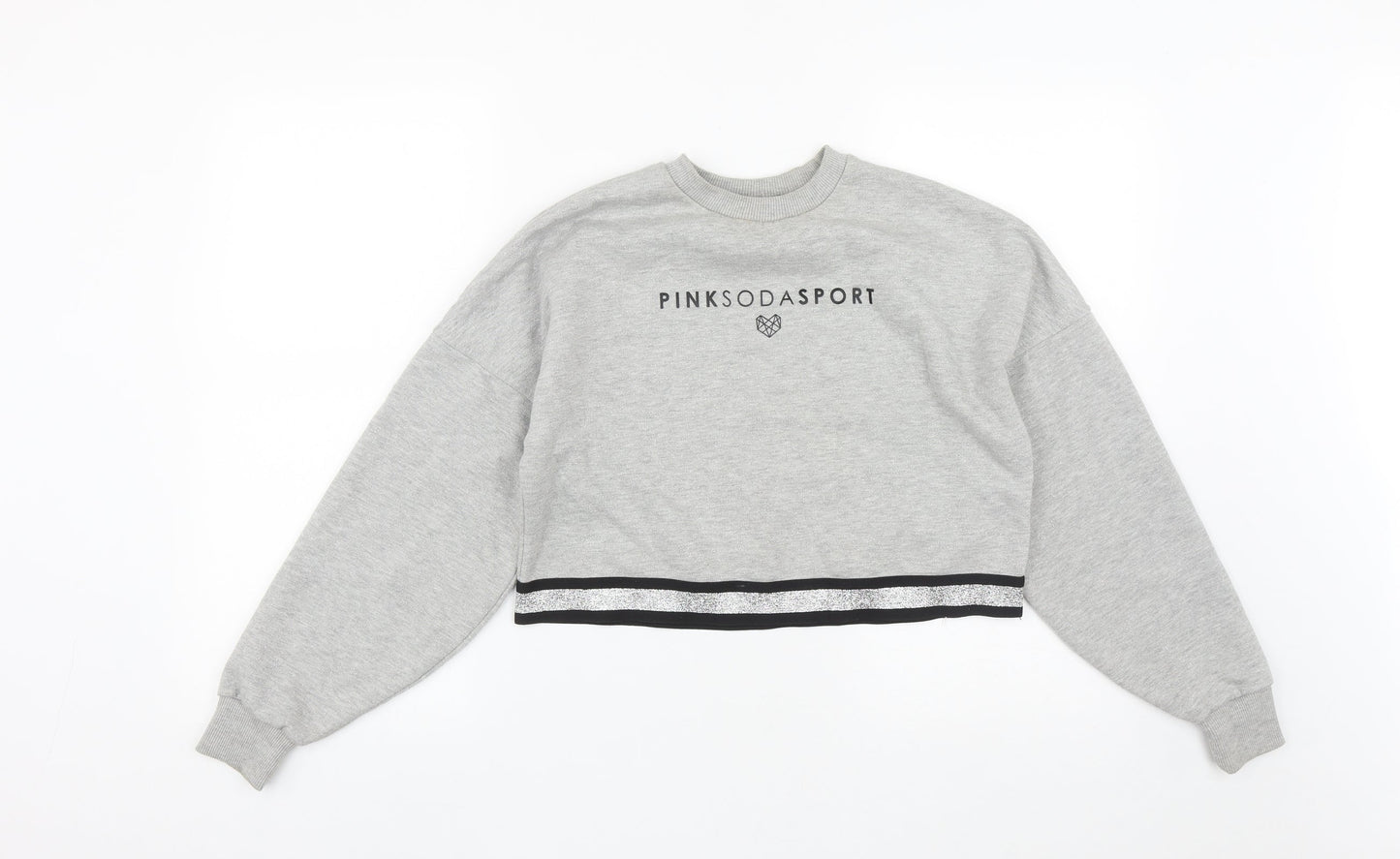 Pink Soda Womens Grey  Polyester Pullover Sweatshirt Size 6