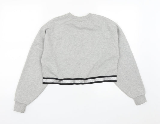 Pink Soda Womens Grey  Polyester Pullover Sweatshirt Size 6