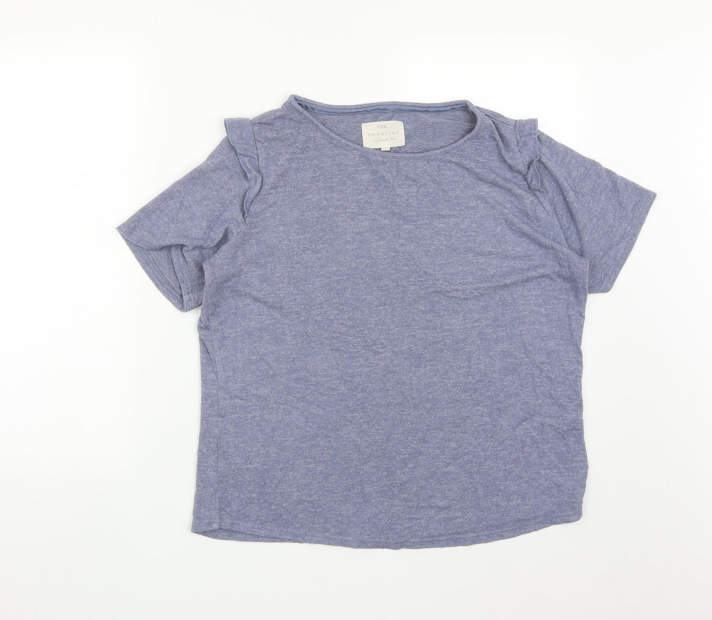 NEXT Womens Blue  Viscose Basic T-Shirt Size M Round Neck