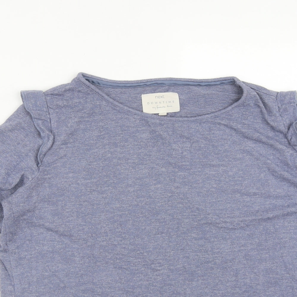 NEXT Womens Blue  Viscose Basic T-Shirt Size M Round Neck