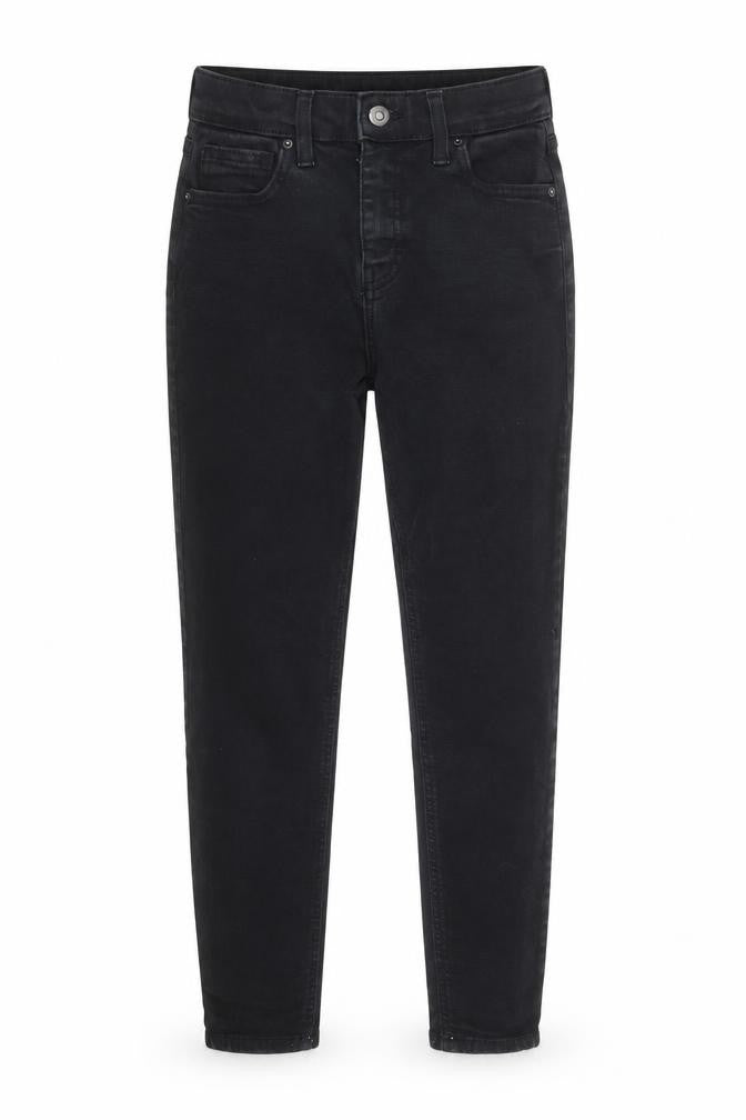 Topshop Womens Black  Cotton Cropped Jeans Size 26 in L24 in Regular Zip