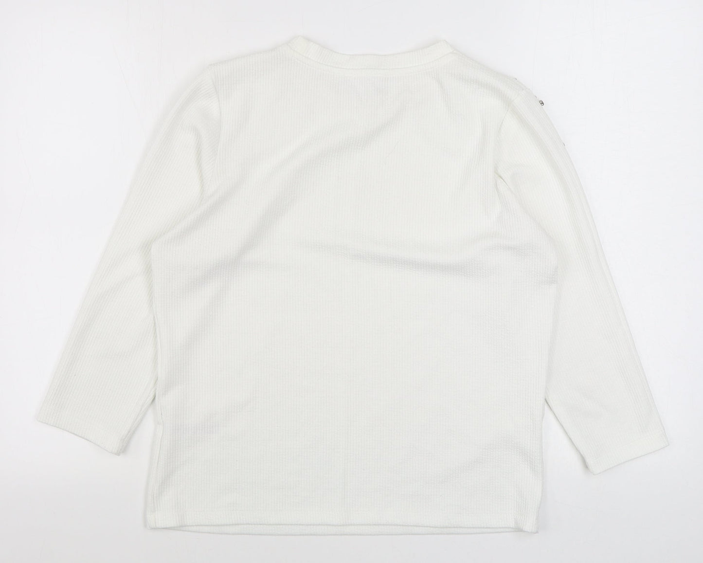 Savida Womens White Roll Neck  Polyester Pullover Jumper Size XL
