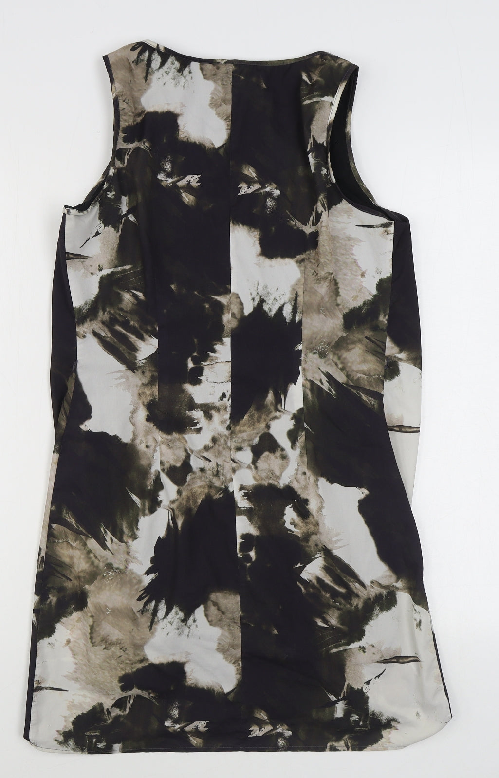 H&M Womens Black Geometric Polyester Basic Blouse Size 8 Boat Neck