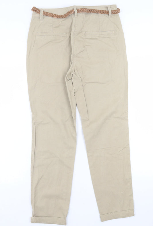 Papaya Womens Beige  Cotton Straight Jeans Size 10 L28 in Regular Button