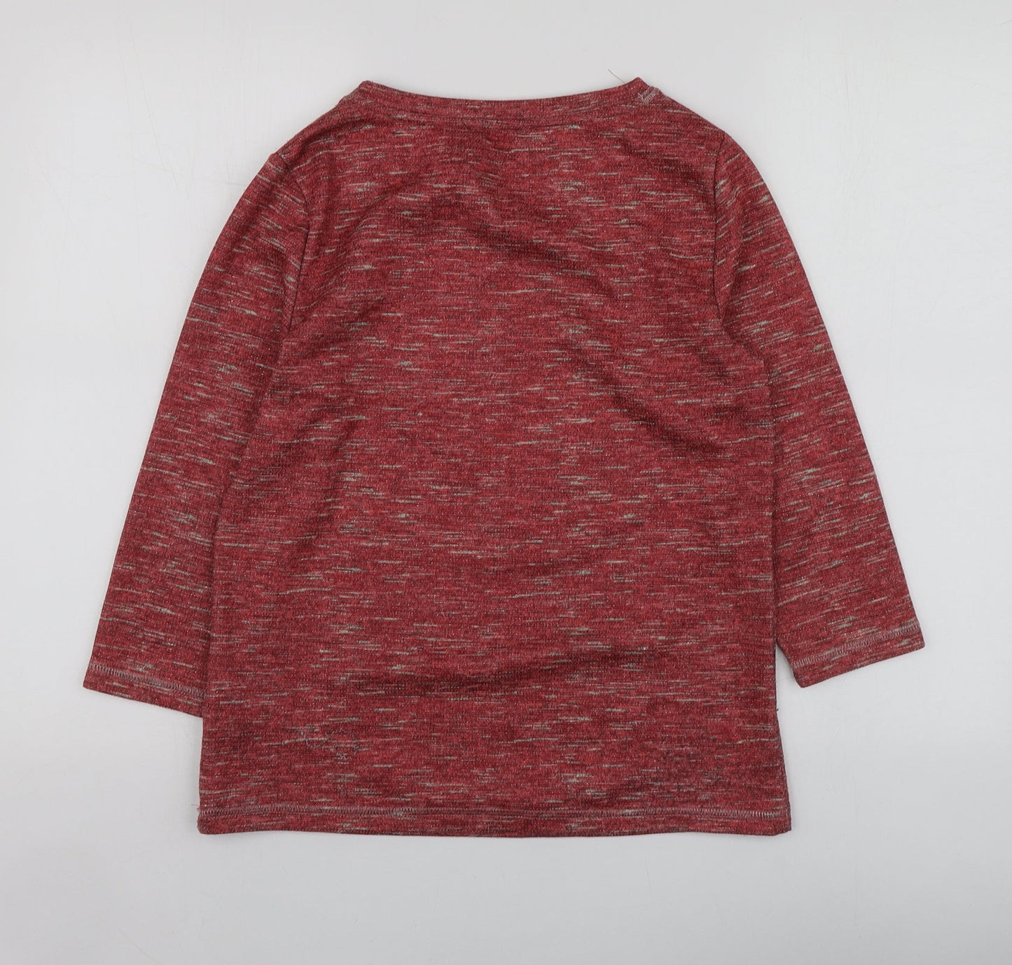 Anna Rose Womens Red  Polyester Basic Blouse Size S Roll Neck