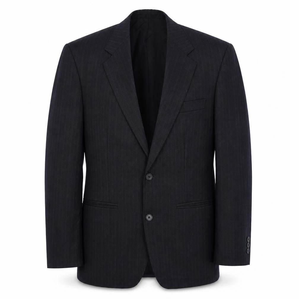 M&S Mens Grey Striped Polyester Jacket Suit Jacket Size S