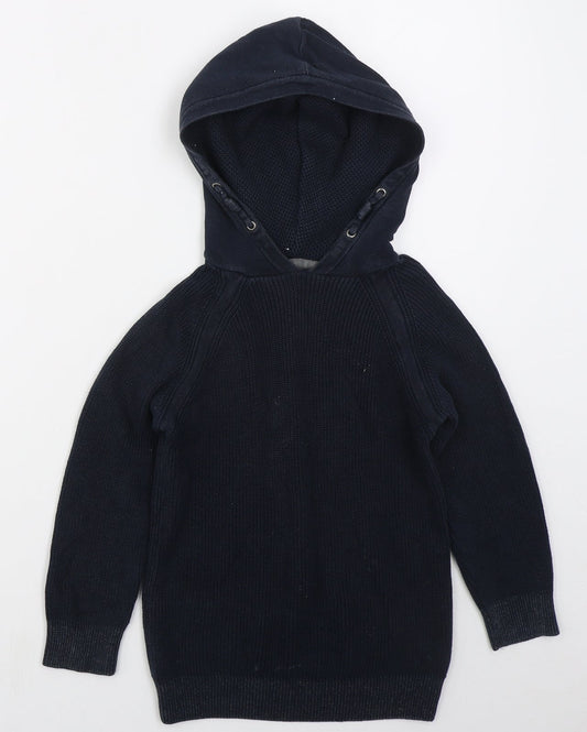 NEXT Boys Blue  Cotton Pullover Hoodie Size 6 Years  Pullover