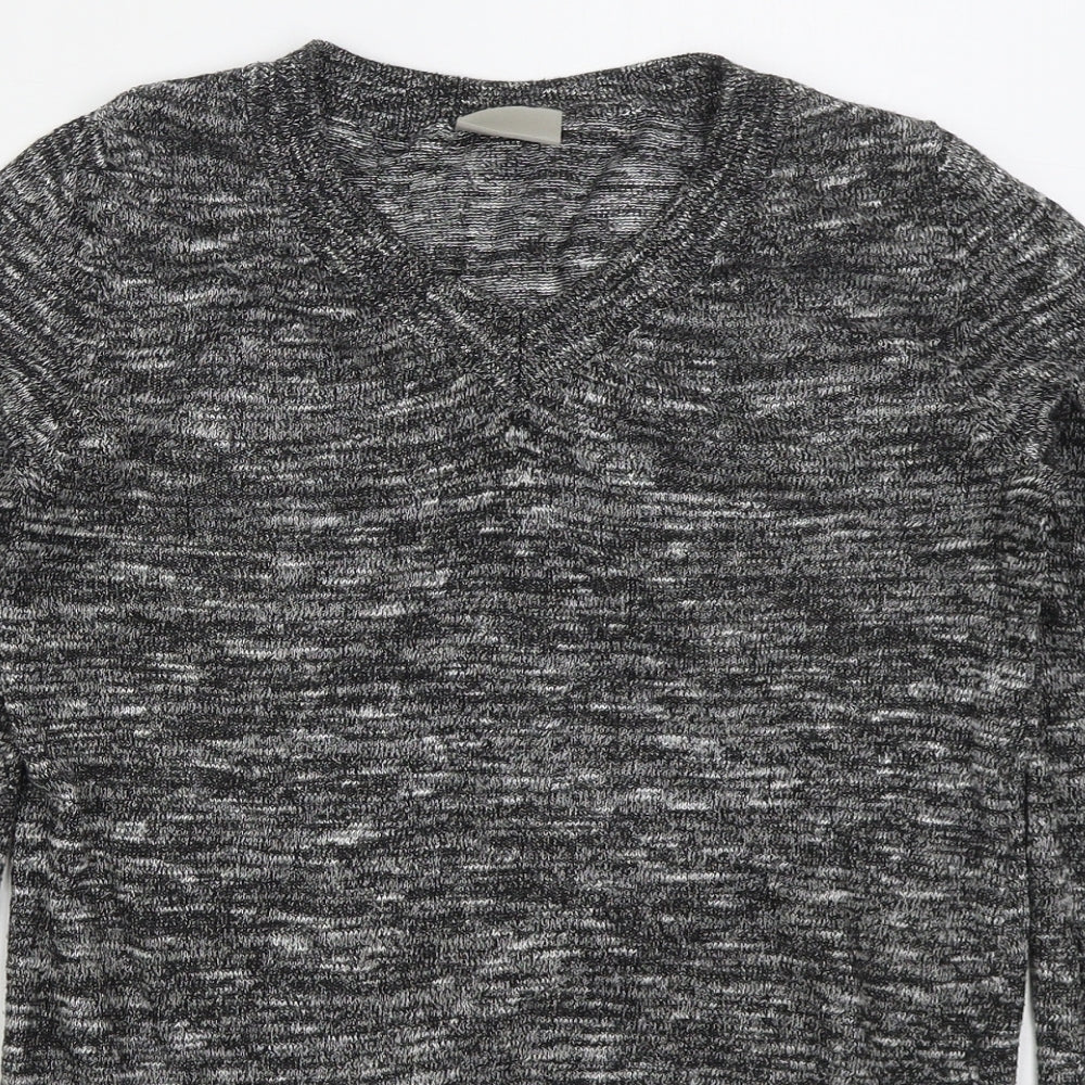 VERO MODA Womens Grey V-Neck  Acrylic Pullover Jumper Size XS