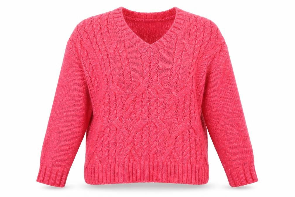 Marks and Spencer Womens Pink V-Neck  Nylon Pullover Jumper Size S