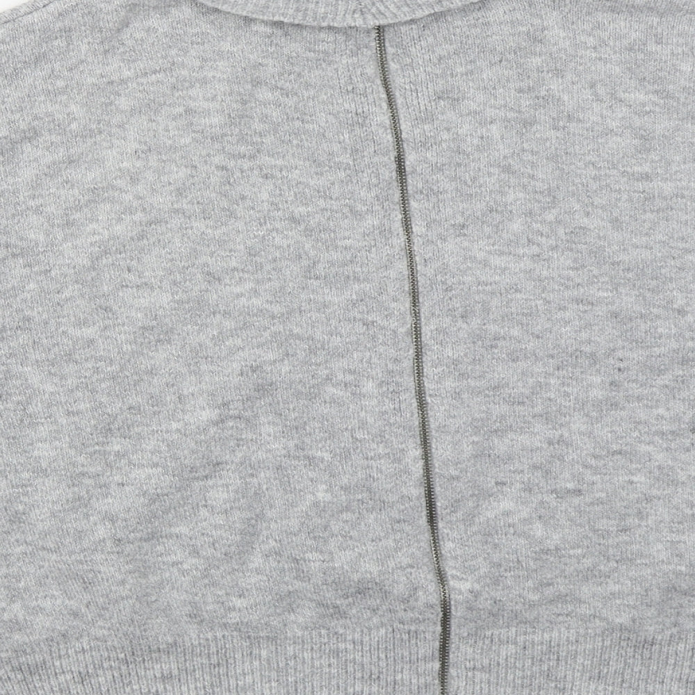Topshop Womens Grey Roll Neck  Acrylic Pullover Jumper Size 6