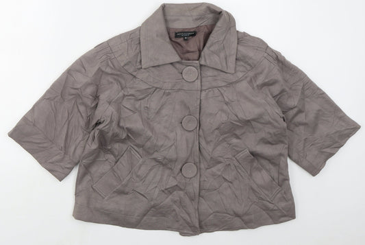 Betty Jackson Womens Grey   Jacket  Size 12  Button