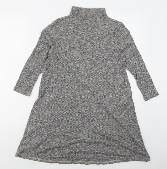 VERO MODA Womens Grey  Viscose Jumper Dress  Size S  Mock Neck Pullover
