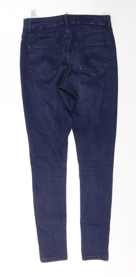 Marks and Spencer Womens Blue  Cotton Jegging Jeans Size 8 L29 in Regular Button