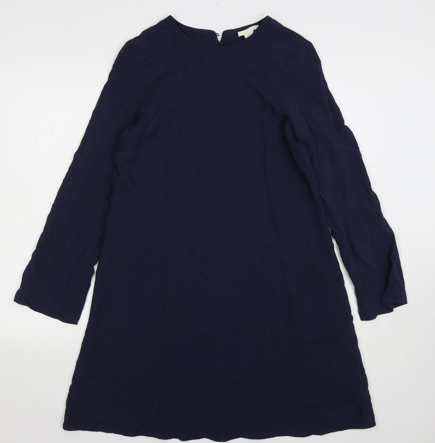 H&M Womens Blue  Viscose A-Line  Size 6  Round Neck