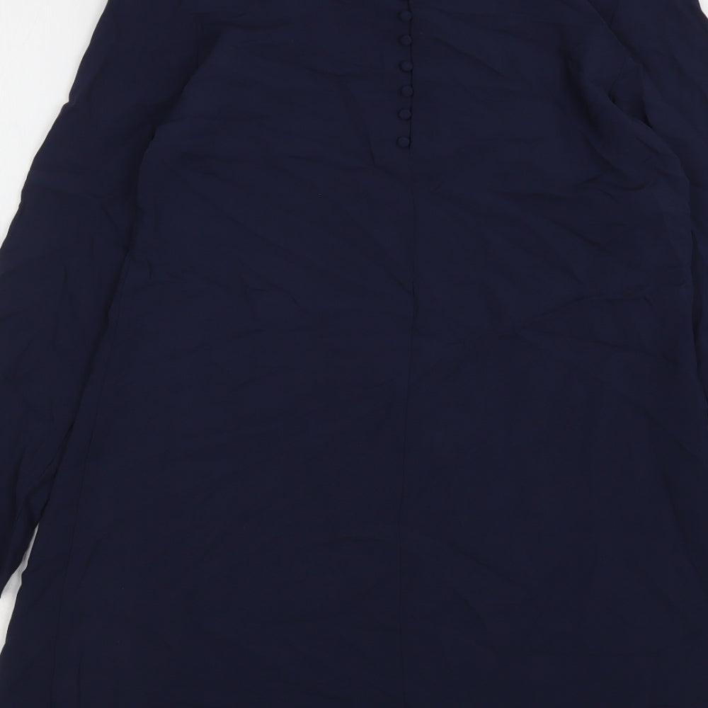 H&M Womens Blue  Viscose A-Line  Size 6  Round Neck