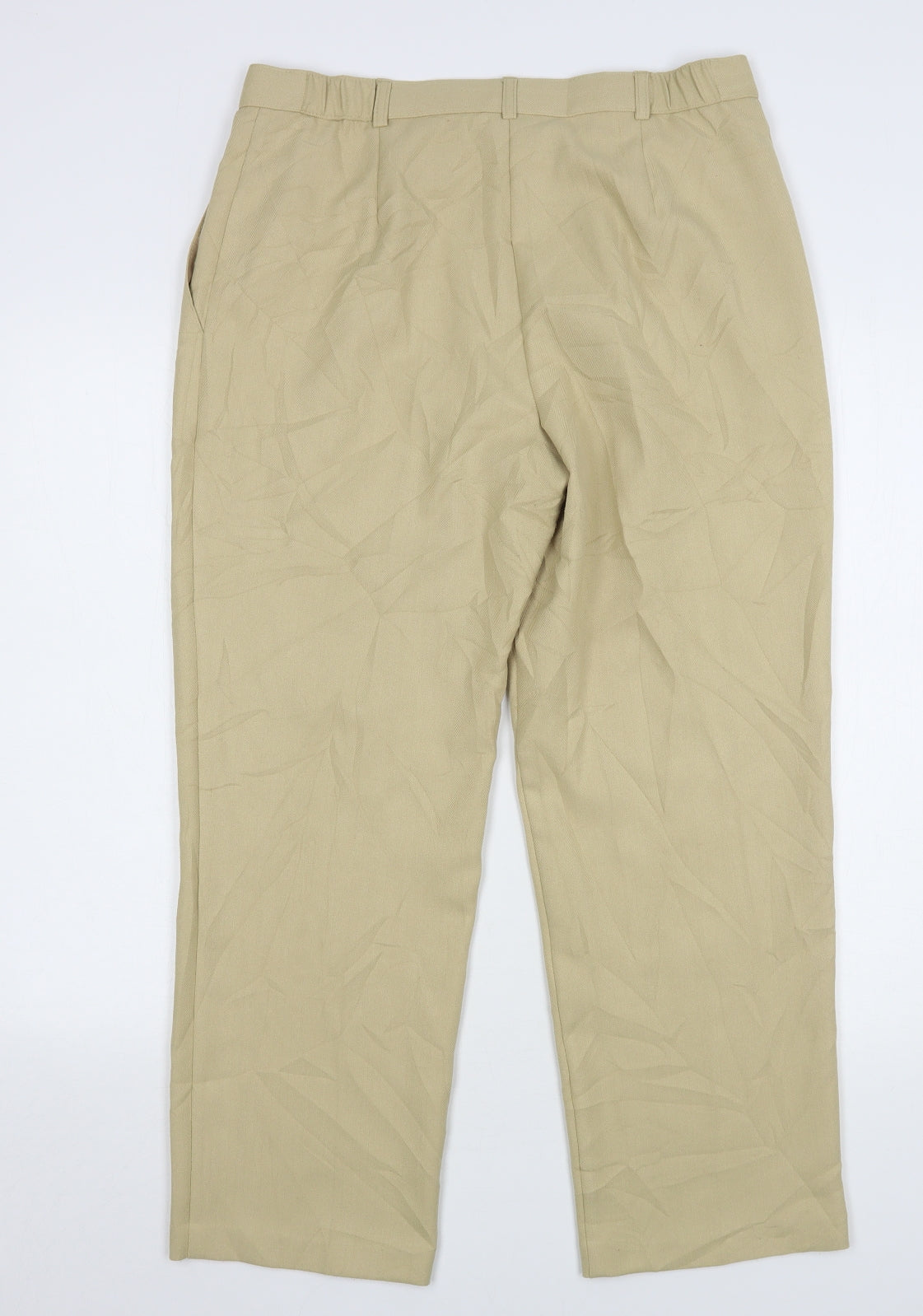 Marks and Spencer Womens Beige  Polyester Trousers  Size 14 L27 in Regular