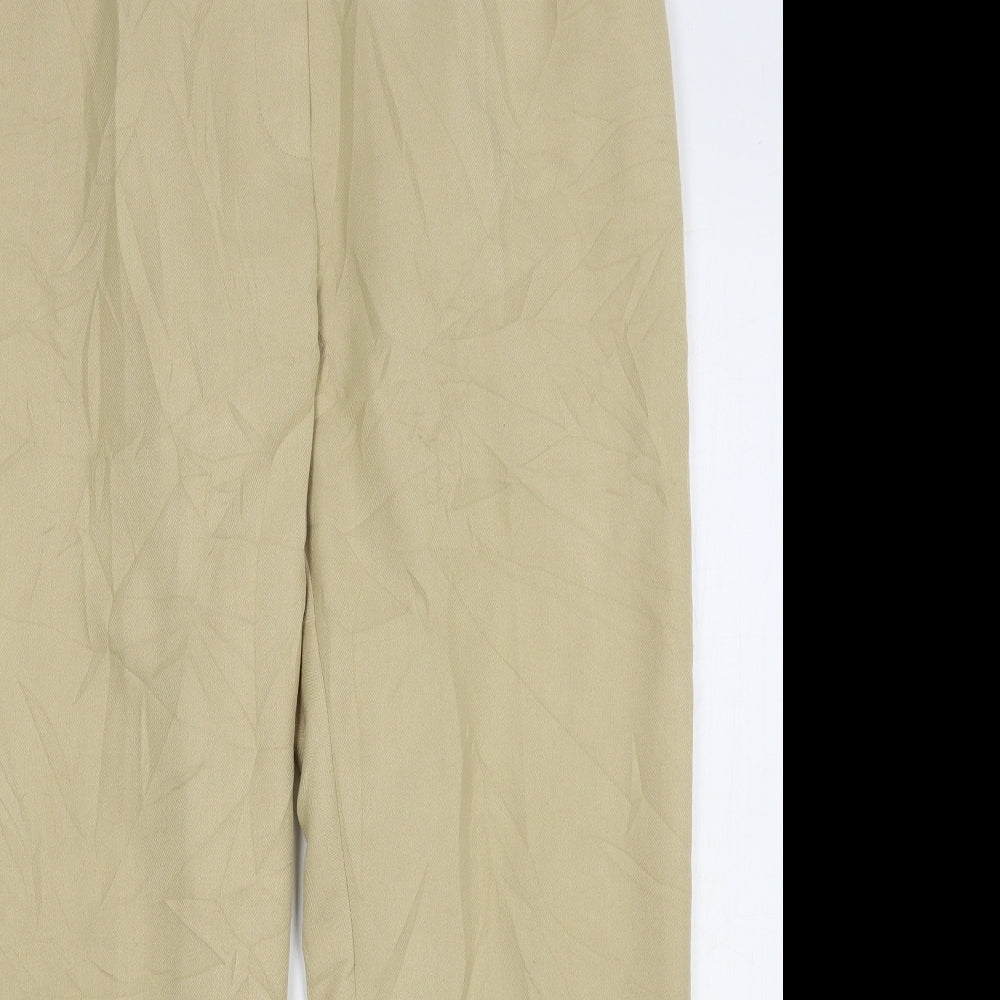 Marks and Spencer Womens Beige  Polyester Trousers  Size 14 L27 in Regular
