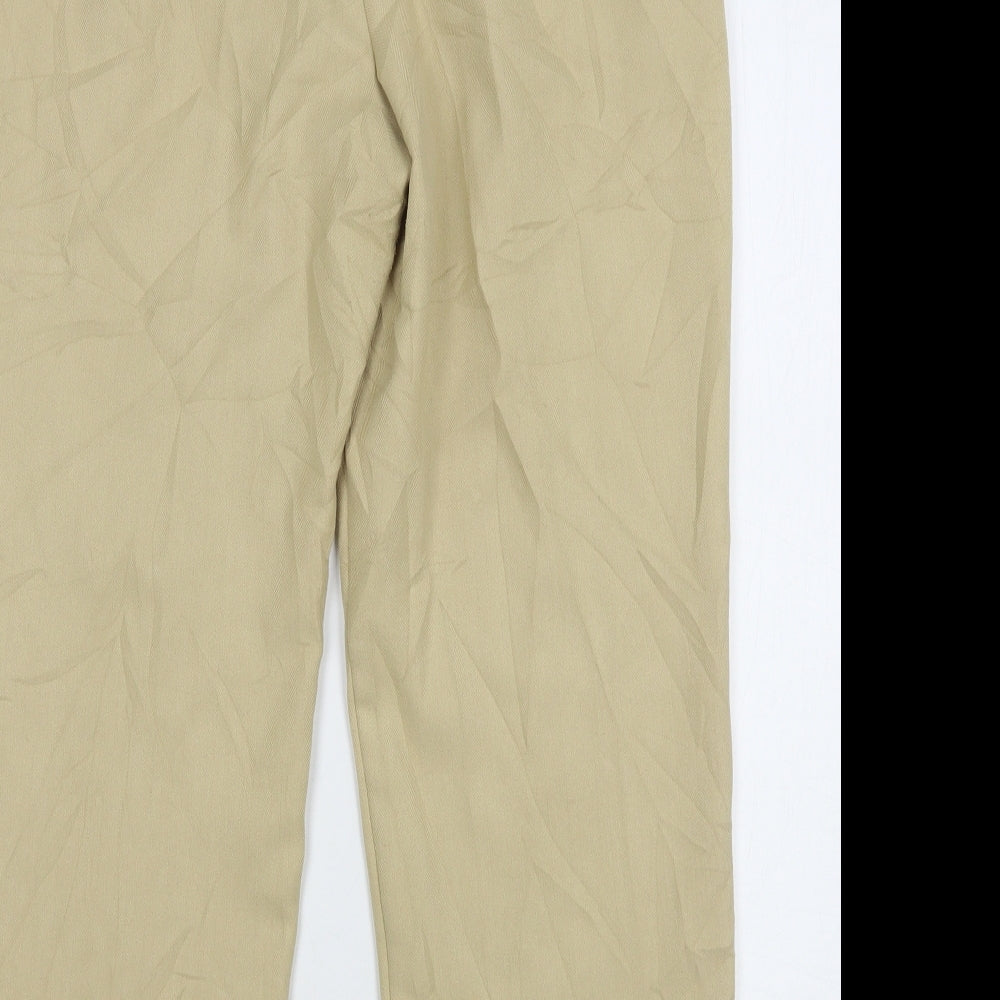 Marks and Spencer Womens Beige  Polyester Trousers  Size 14 L27 in Regular