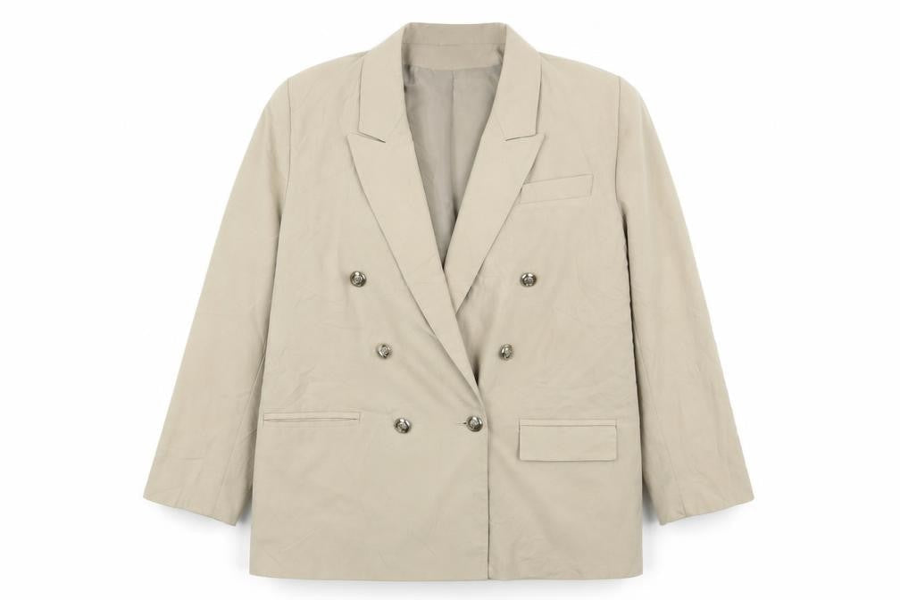 Klass Womens Beige  Polyester Jacket Suit Jacket Size 14