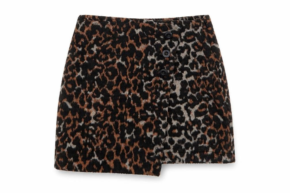 NEXT Girls Brown Animal Print Polyester A-Line Skirt Size 11 Years  Regular Zip