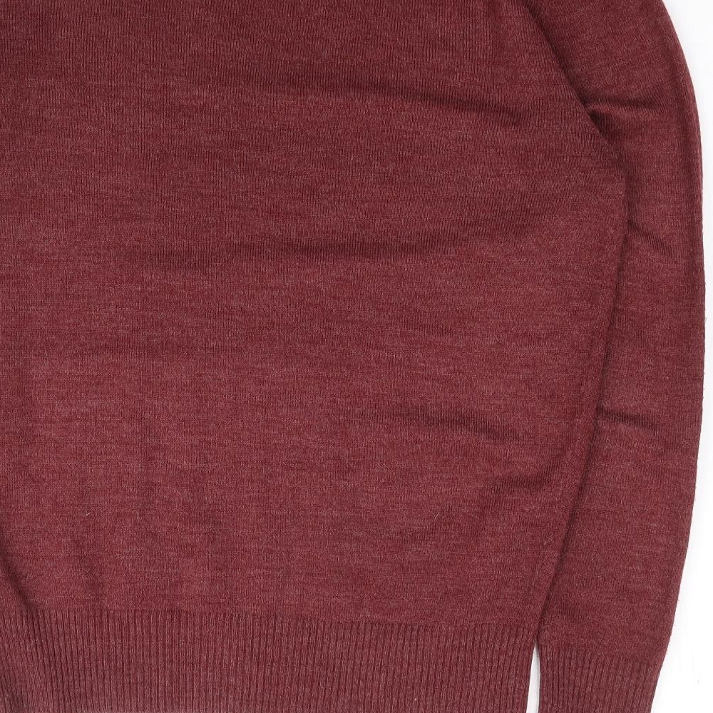 TG Mens Red Crew Neck  Acrylic Pullover Jumper Size M