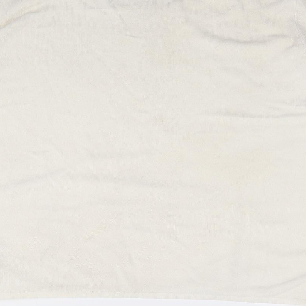 Bonmarché Womens Ivory Round Neck  Acrylic Pullover Jumper Size L