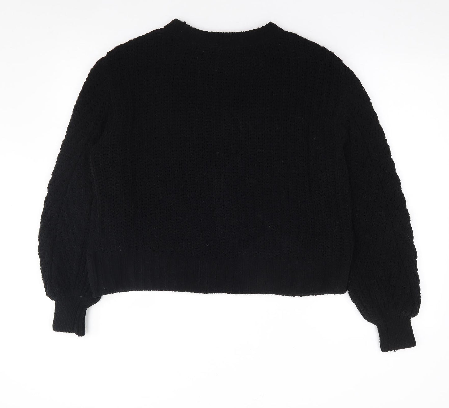H&M Womens Black Round Neck  Polyester Pullover Jumper Size S