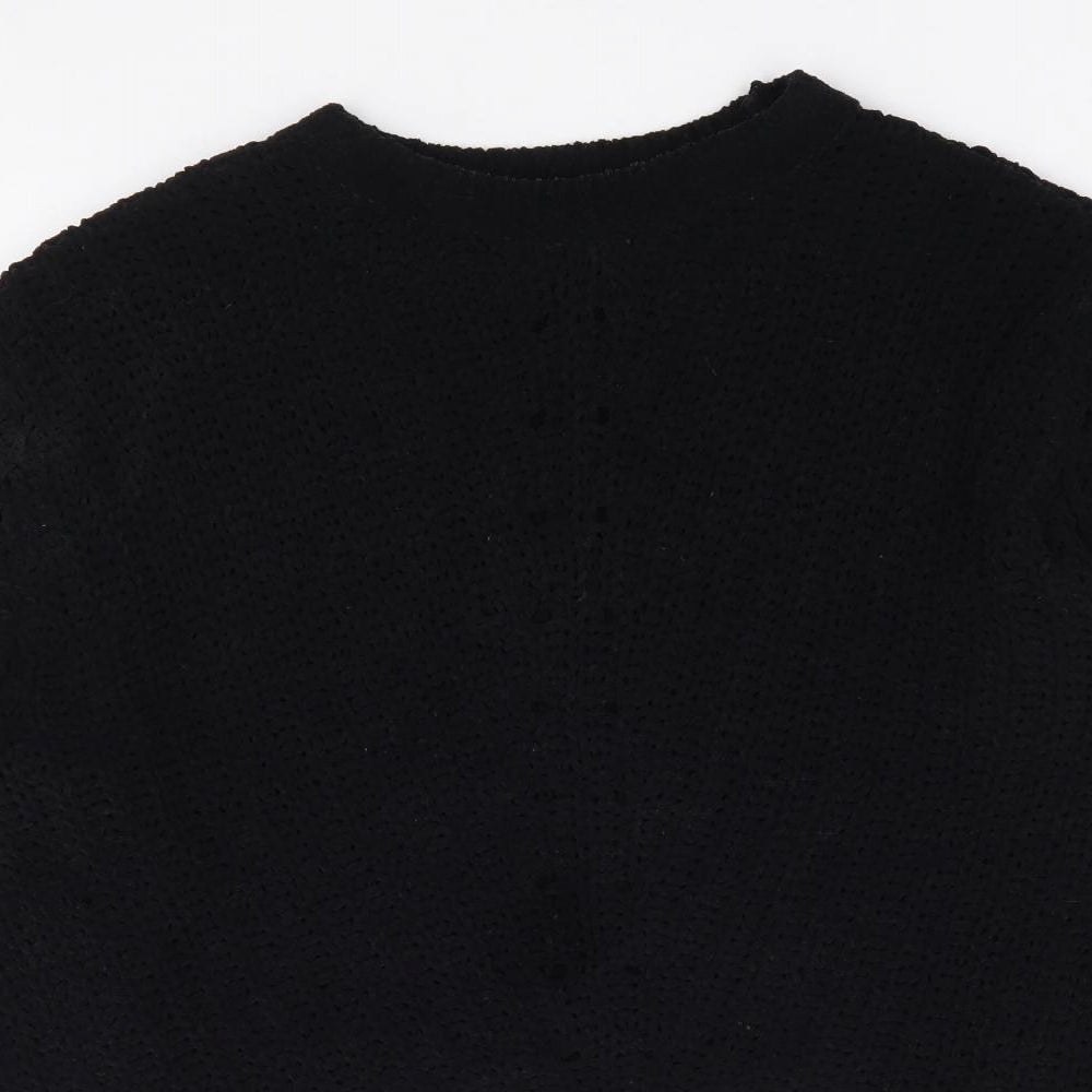 H&M Womens Black Round Neck  Polyester Pullover Jumper Size S