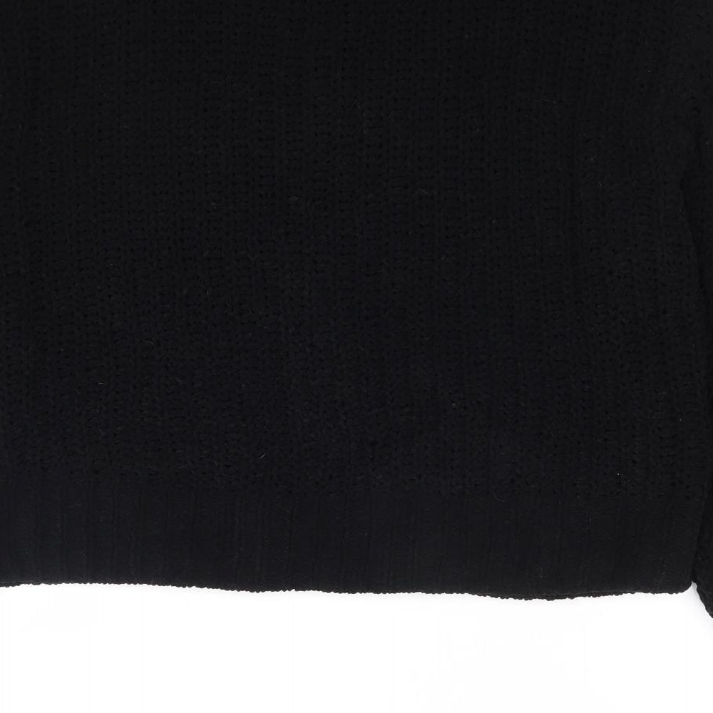 H&M Womens Black Round Neck  Polyester Pullover Jumper Size S