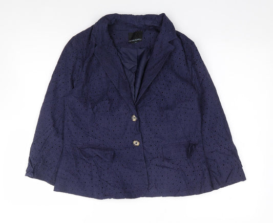 Cynthia Rowley Womens Blue Floral  Jacket Blazer Size S  Button