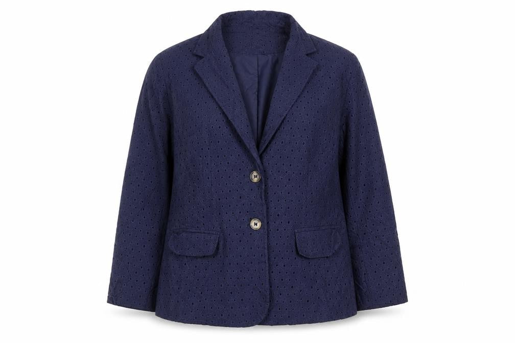 Cynthia Rowley Womens Blue Floral  Jacket Blazer Size S  Button