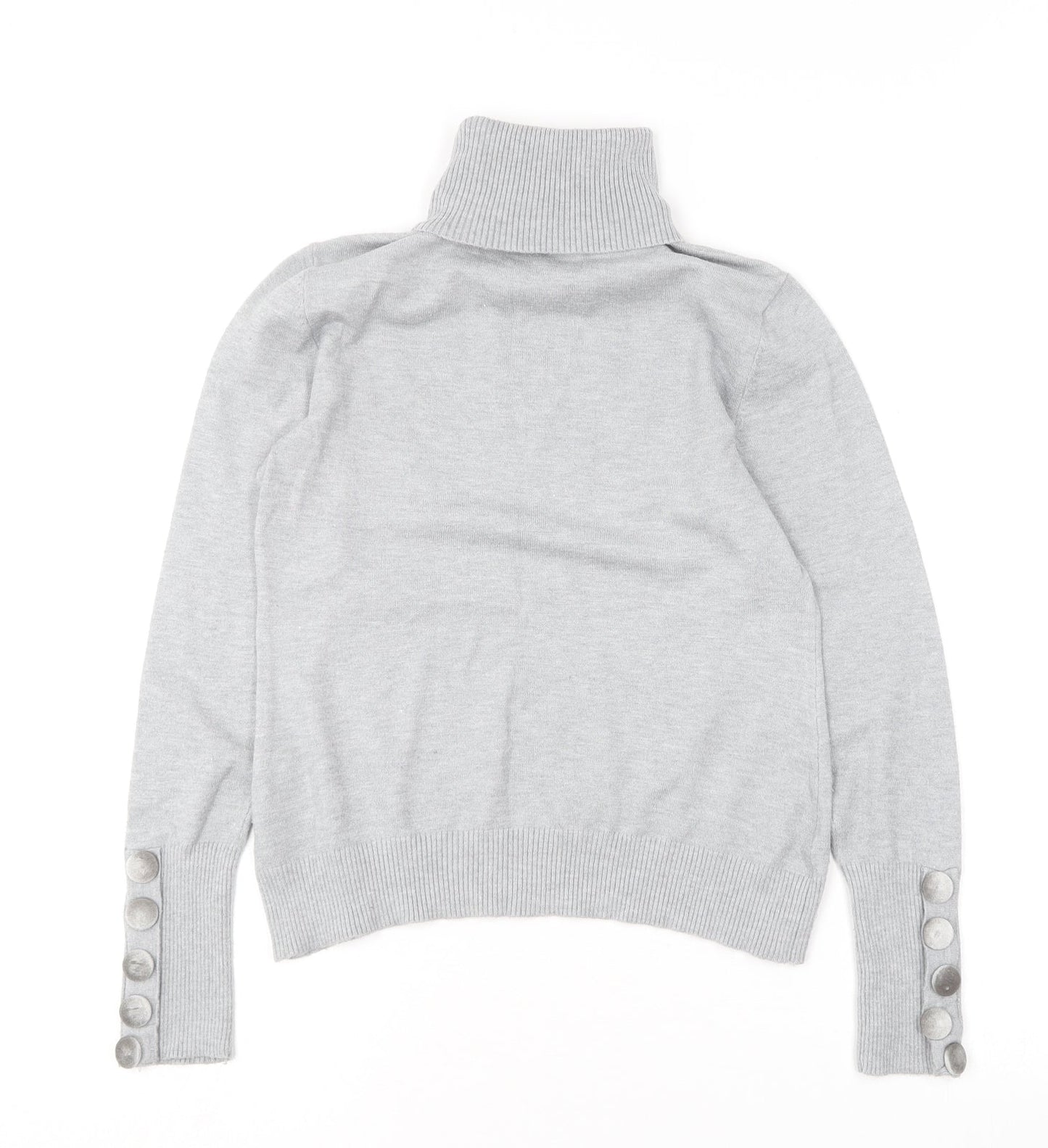 Savida Womens Grey Roll Neck  Viscose Pullover Jumper Size S