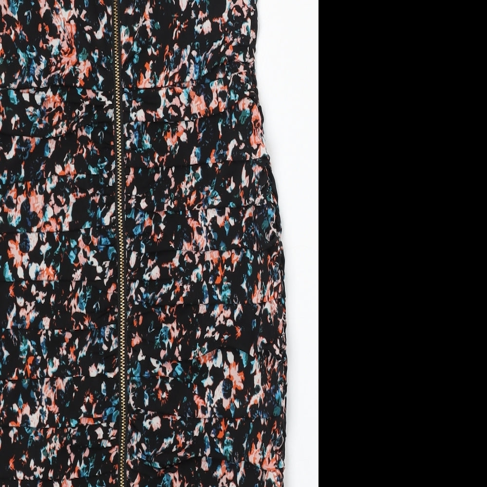 Coast Womens Multicoloured Floral Polyester Bodycon  Size 12  Round Neck