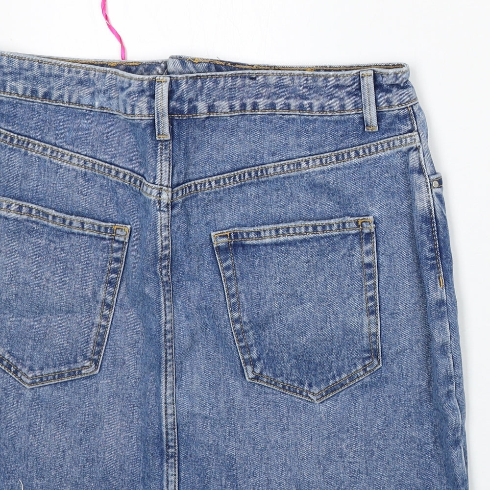 Very Womens Blue  Cotton A-Line Skirt Size 12