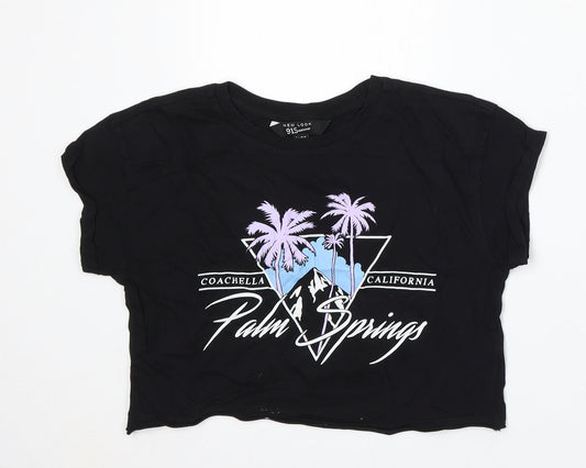 915 Generation Girls Black  Cotton Basic T-Shirt Size 10-11 Years Round Neck  - Coachella