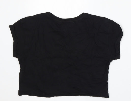 915 Generation Girls Black  Cotton Basic T-Shirt Size 10-11 Years Round Neck  - Coachella